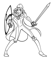 A coloring page of winx club